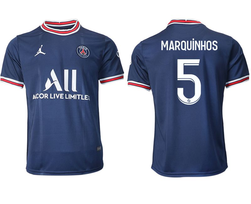 Men 2021-2022 Club Paris St German home aaa version blue #5 Soccer Jersey